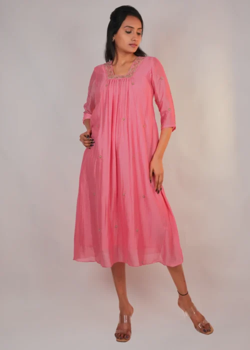 Fit and Flare Gathered A-Line Kurti