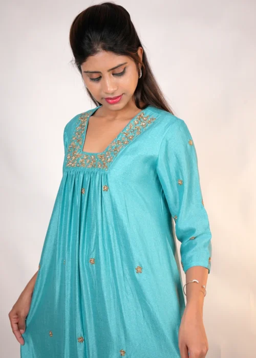Fit And Flare Gathered A-Line Kurti